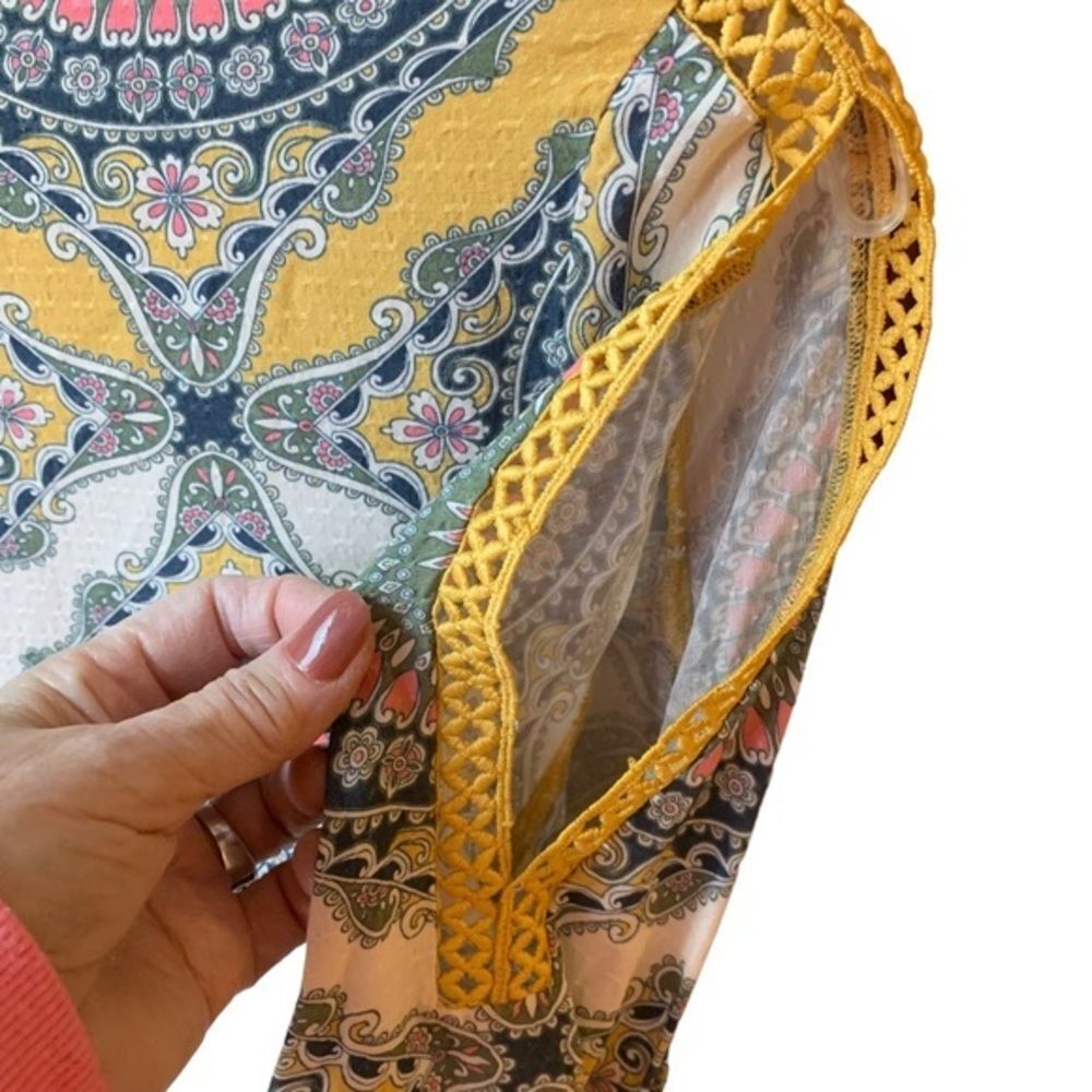 Ella Moon Paisley Open Sleeve Top S - Picture 4 of 10
